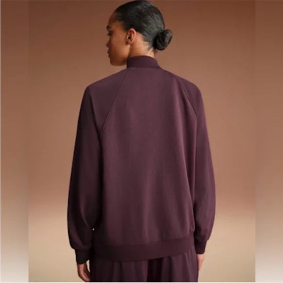 NWOT Skims x Nike Matte Tricot Track Jacket - Currant - Picture 3 of 4